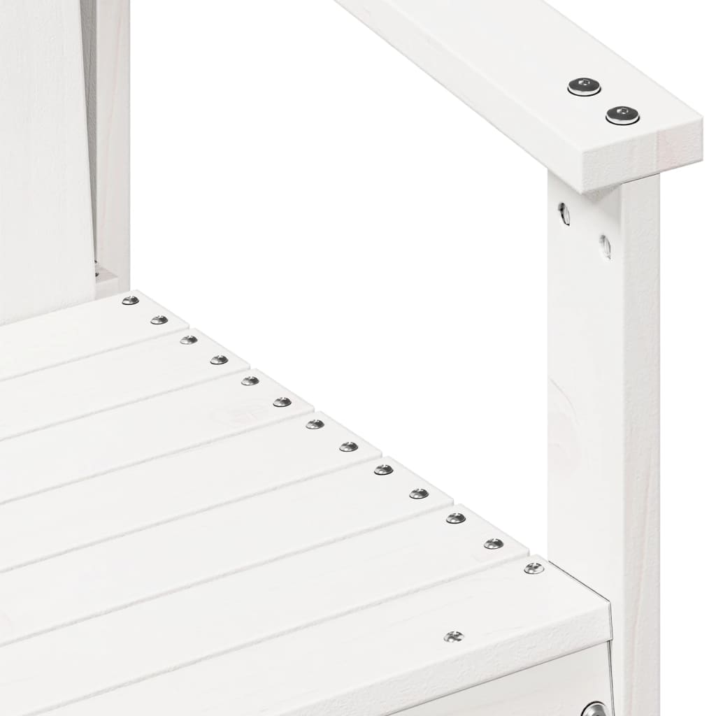 vidaXL 3-cz. zestaw mebli ogrodowych, biały, lite drewno sosnowe
