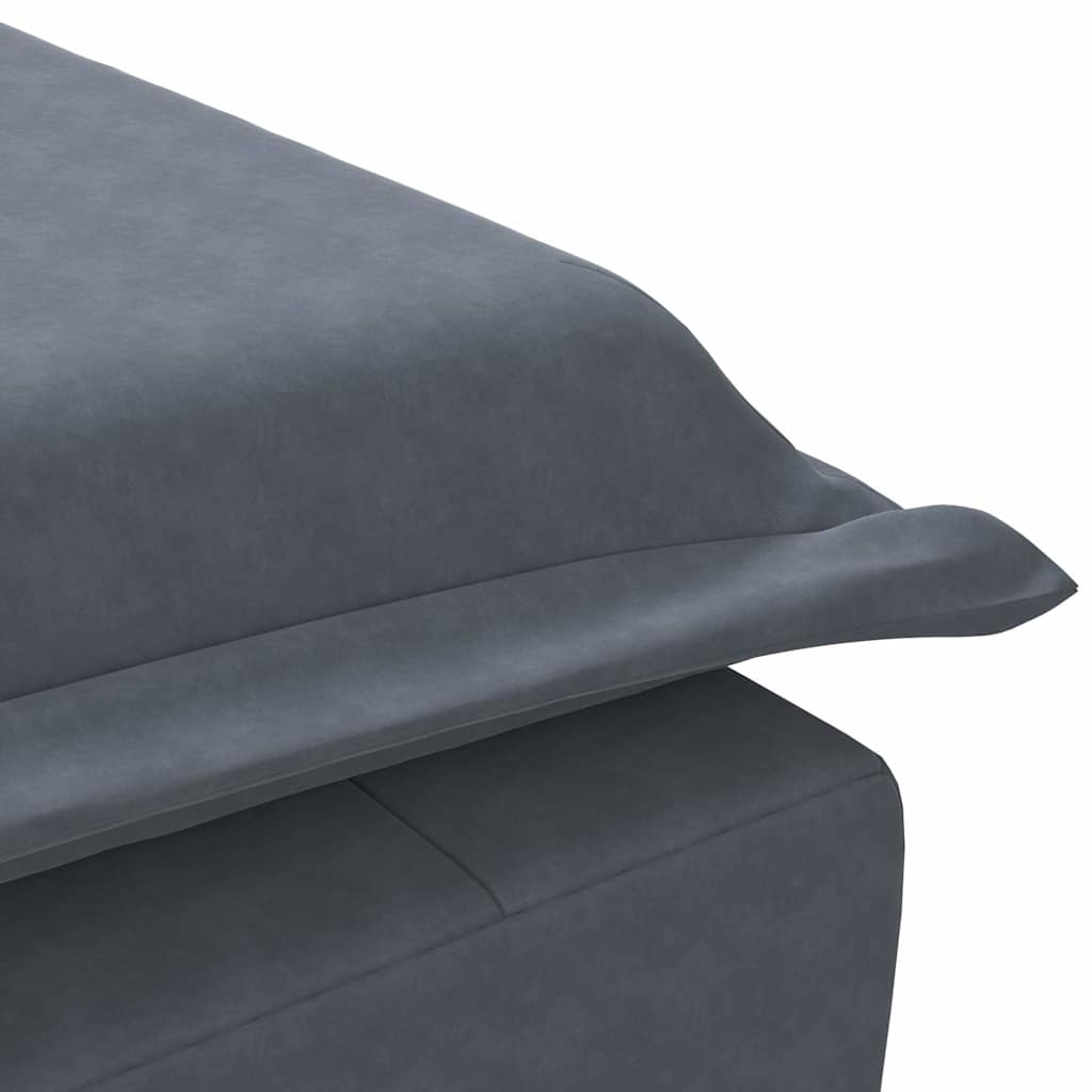 vidaXL Szezlong masujący z wałkiem, ciemnoszary, aksamitny