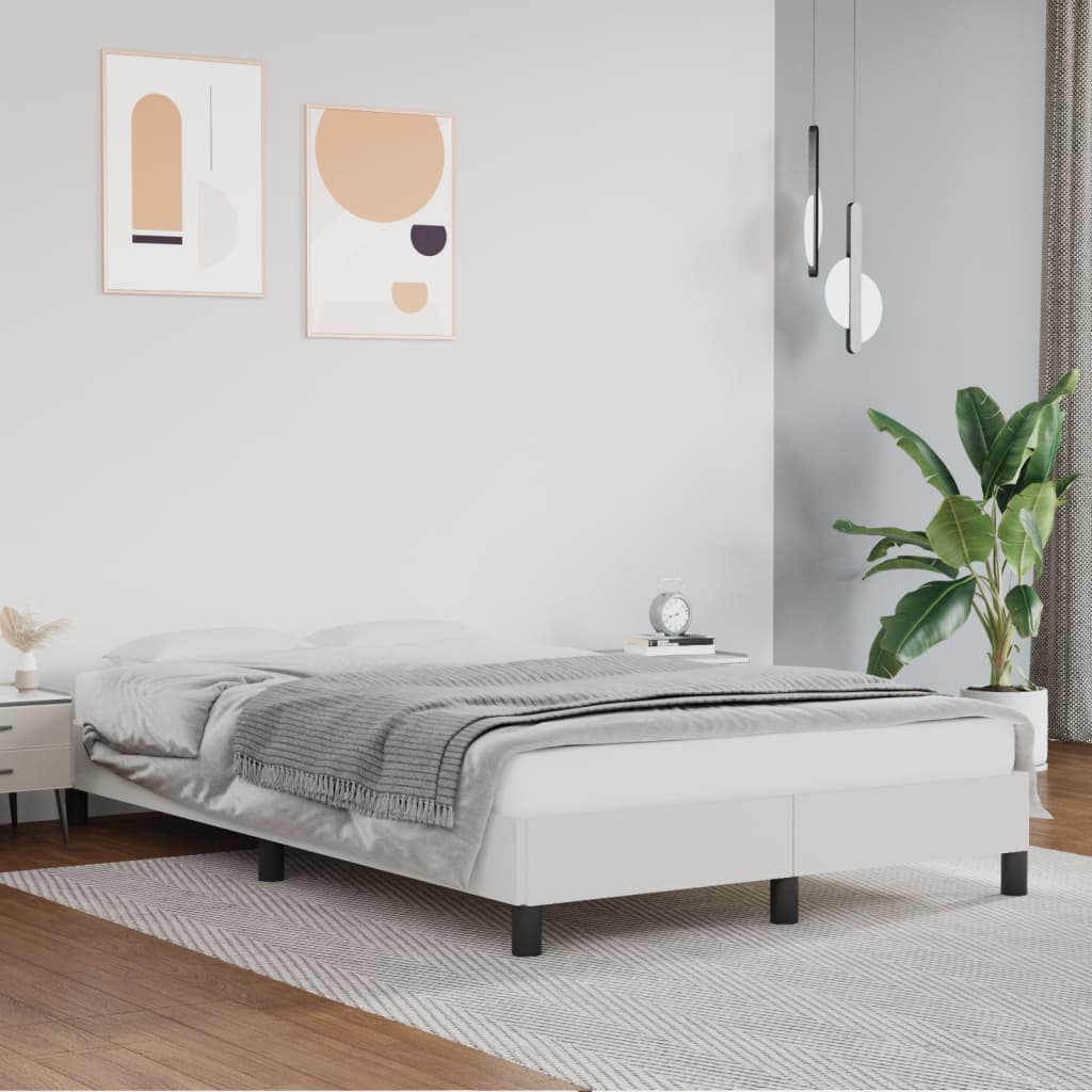 vidaXL Rama łóżka bez materaca biała 120x190 cm Skóra ekologiczna