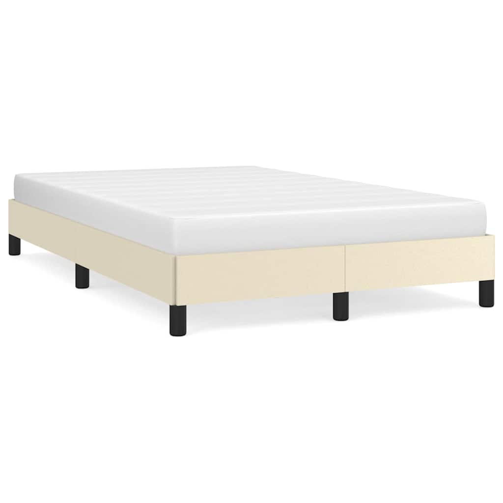 vidaXL Rama łóżka bez materaca Kremowa 120x190 cm Skóra ekologiczna