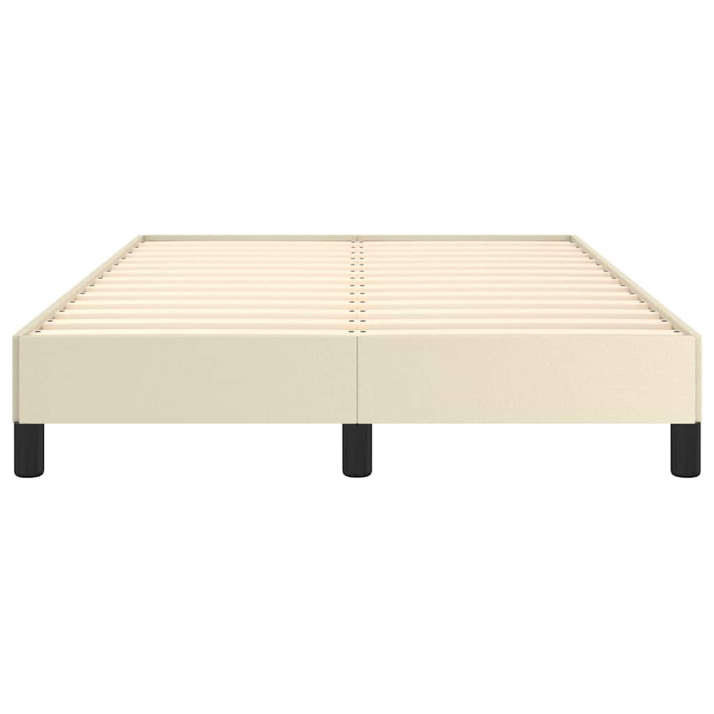 vidaXL Rama łóżka bez materaca Kremowa 120x190 cm Skóra ekologiczna