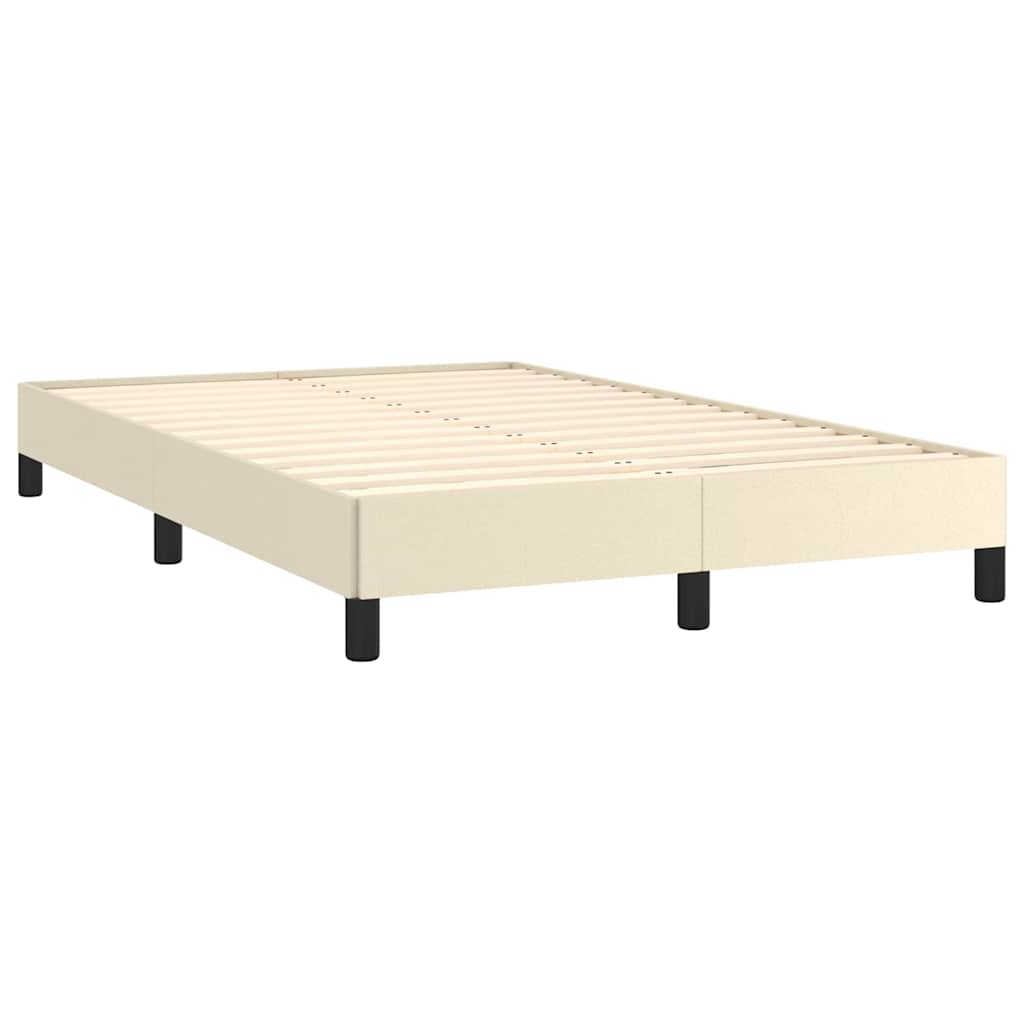 vidaXL Rama łóżka bez materaca Kremowa 120x190 cm Skóra ekologiczna