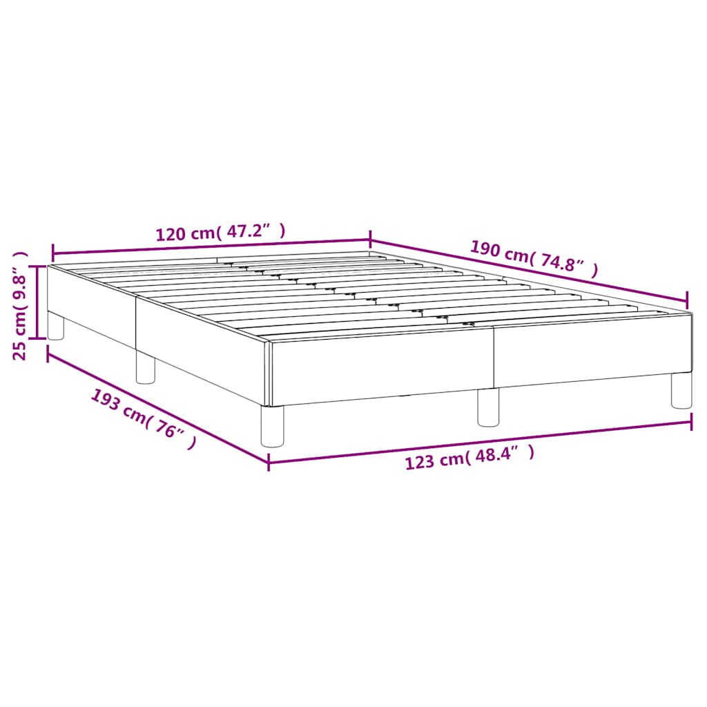 vidaXL Rama łóżka bez materaca Kremowa 120x190 cm Skóra ekologiczna
