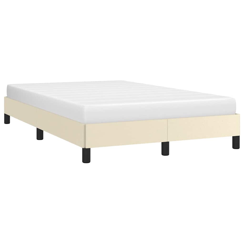 vidaXL Rama łóżka bez materaca Kremowa 120x190 cm Skóra ekologiczna