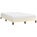 vidaXL Rama łóżka bez materaca Kremowa 120x190 cm Skóra ekologiczna