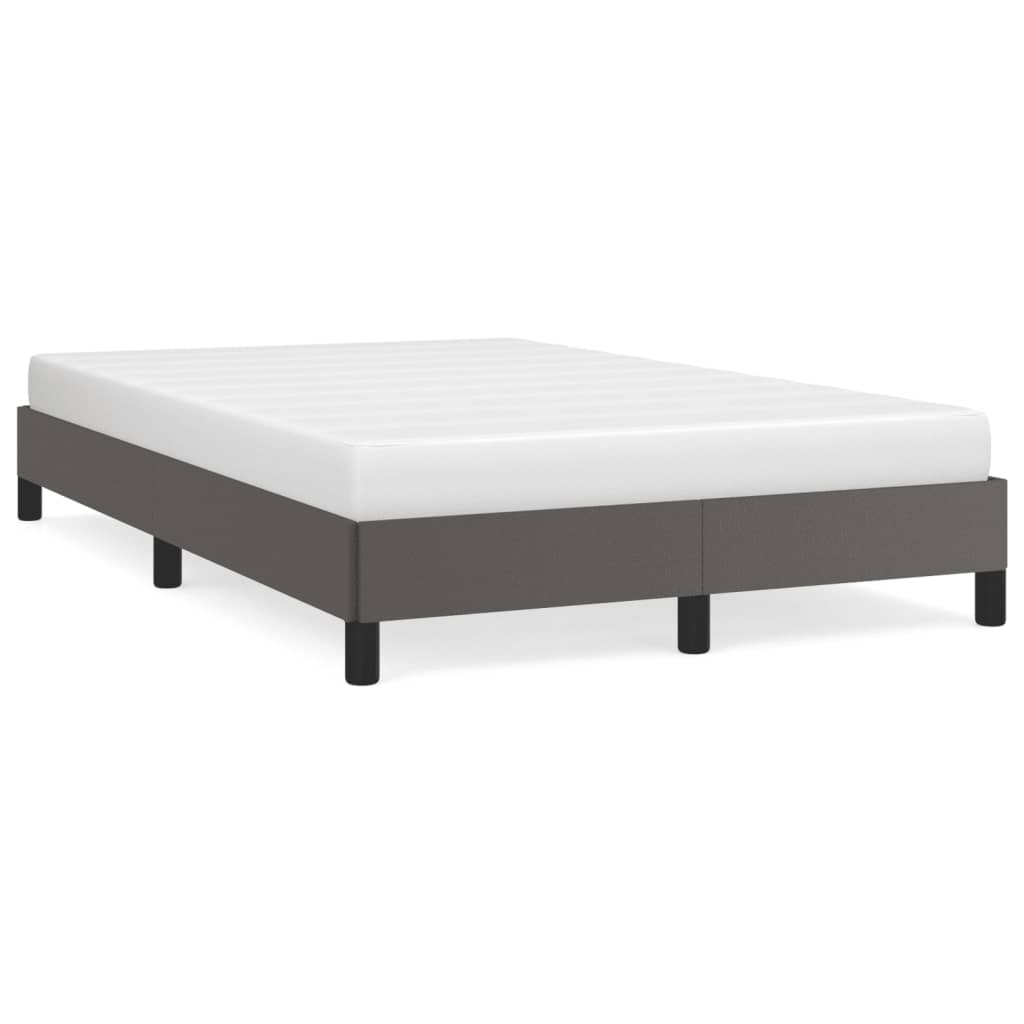 vidaXL Rama łóżka bez materaca szara 120x190 cm Skóra ekologiczna