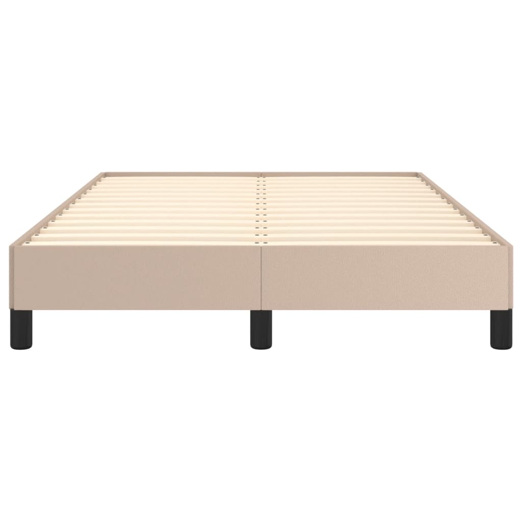 vidaXL Rama łóżka bez materaca cappuccino 120x190 cm Skóra ekologiczna