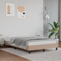 vidaXL Rama łóżka bez materaca cappuccino 120x190 cm Skóra ekologiczna