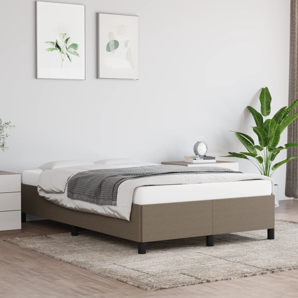 vidaXL Rama łóżka bez materaca, taupe, 120x190 cm, tkanina