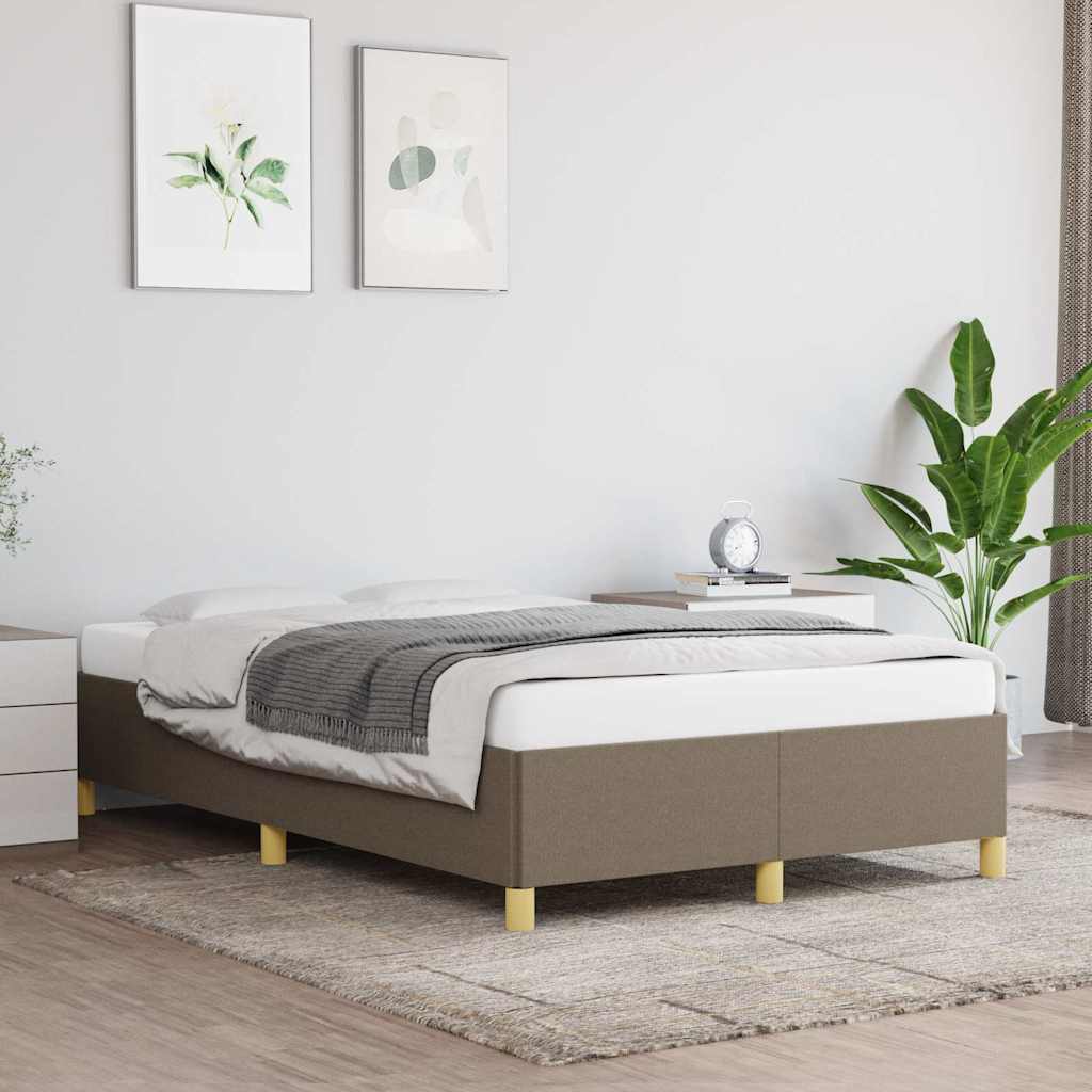 vidaXL Rama łóżka bez materaca, taupe, 120x190 cm, tkanina