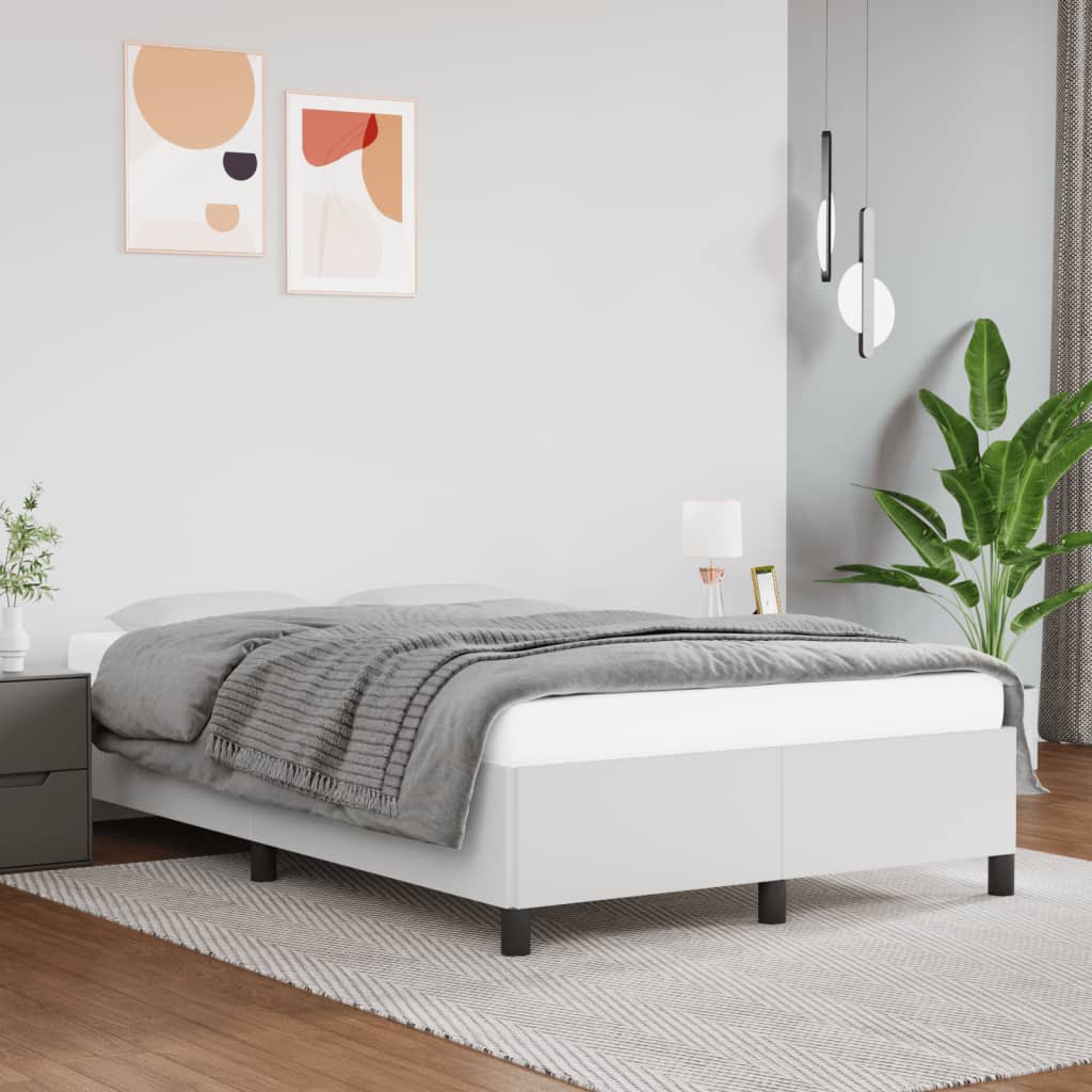 vidaXL Rama łóżka bez materaca biała 120x190 cm Skóra ekologiczna