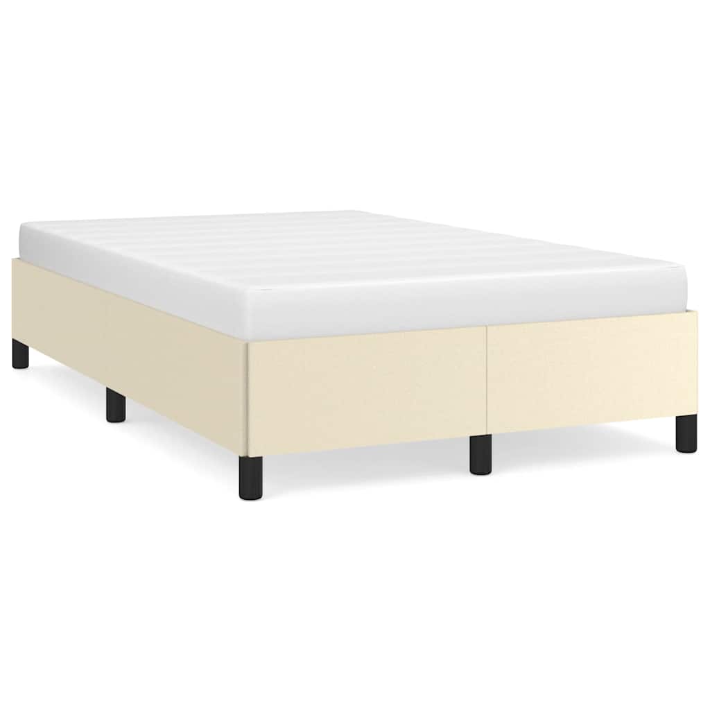 vidaXL Rama łóżka bez materaca Kremowa 120x190 cm Skóra ekologiczna