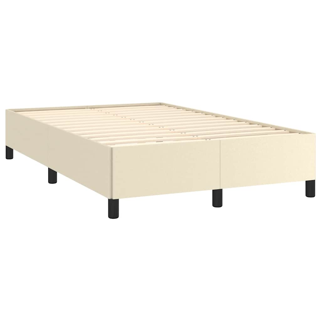 vidaXL Rama łóżka bez materaca Kremowa 120x190 cm Skóra ekologiczna