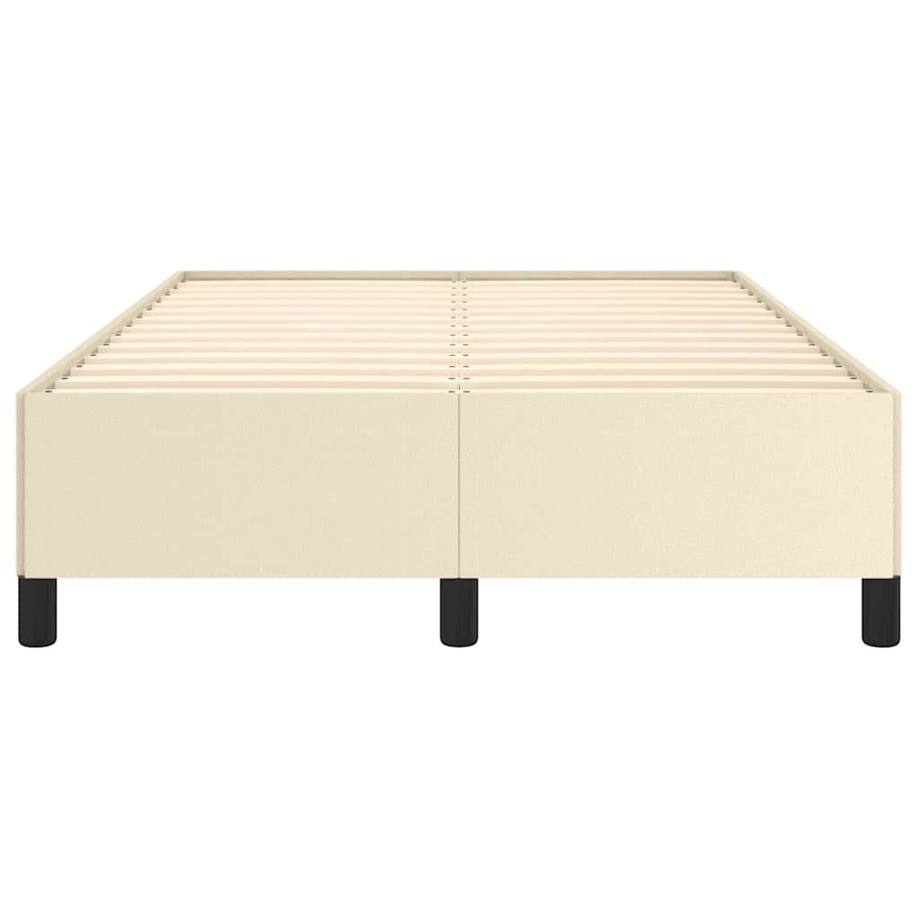 vidaXL Rama łóżka bez materaca Kremowa 120x190 cm Skóra ekologiczna