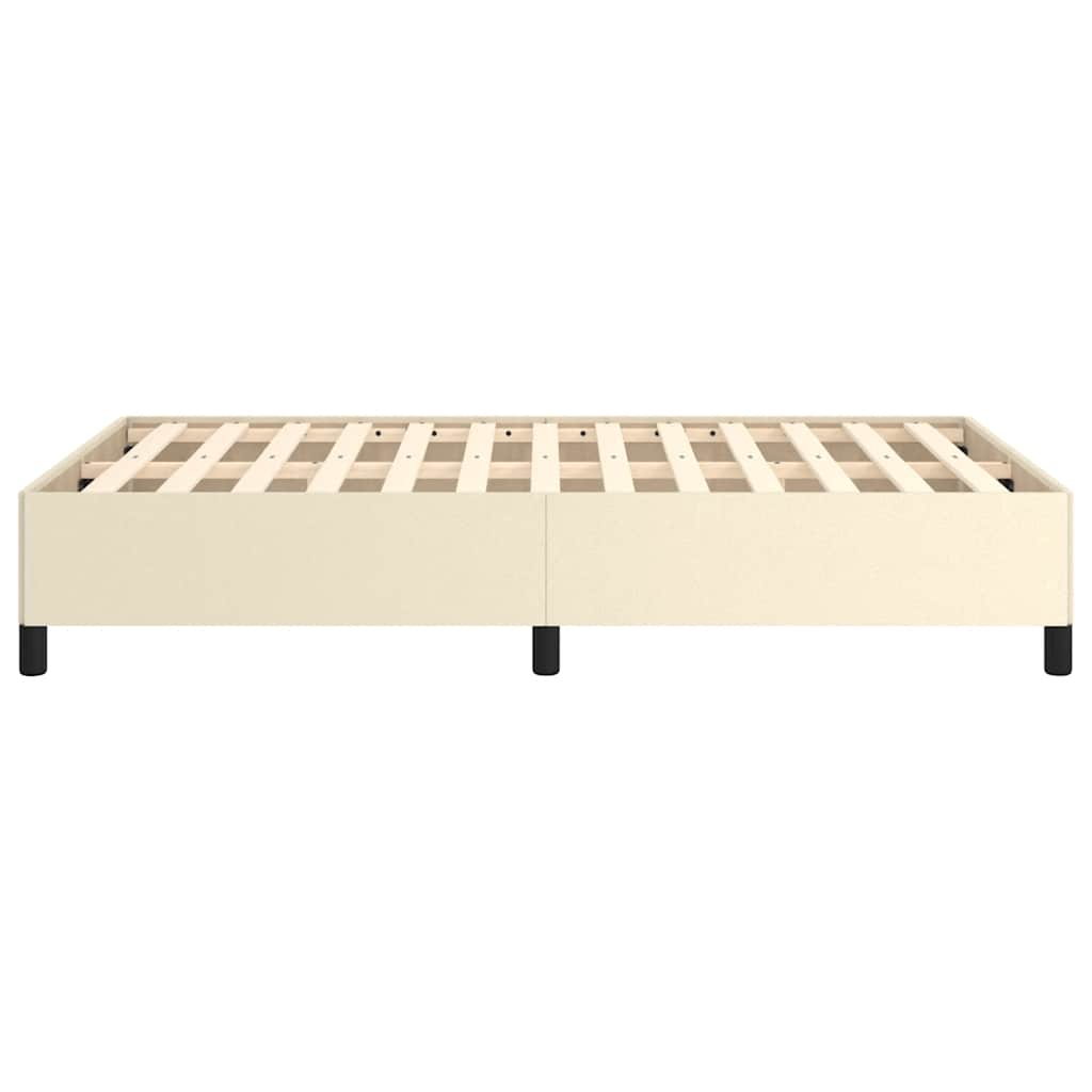 vidaXL Rama łóżka bez materaca Kremowa 120x190 cm Skóra ekologiczna