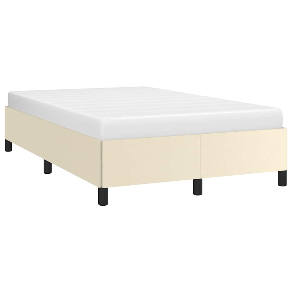 vidaXL Rama łóżka bez materaca Kremowa 120x190 cm Skóra ekologiczna