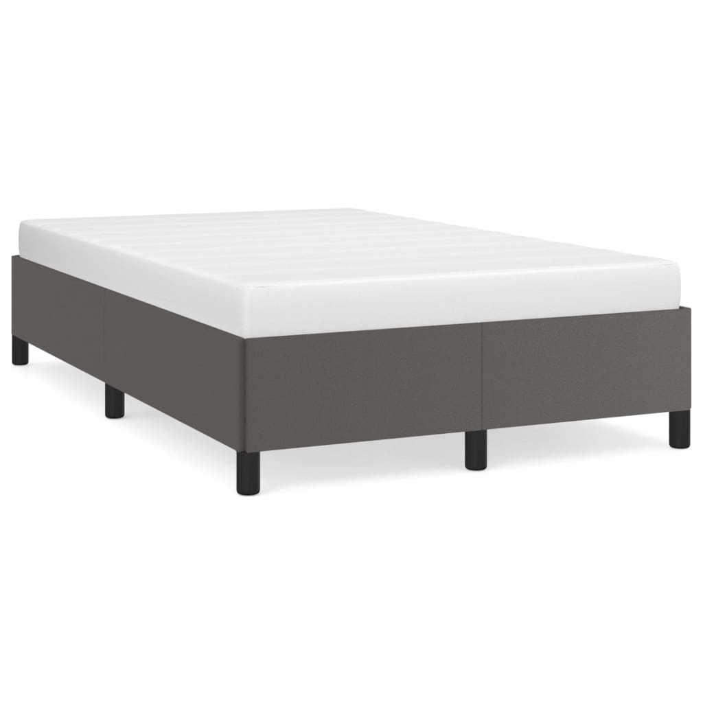 vidaXL Rama łóżka bez materaca szara 120x190 cm Skóra ekologiczna