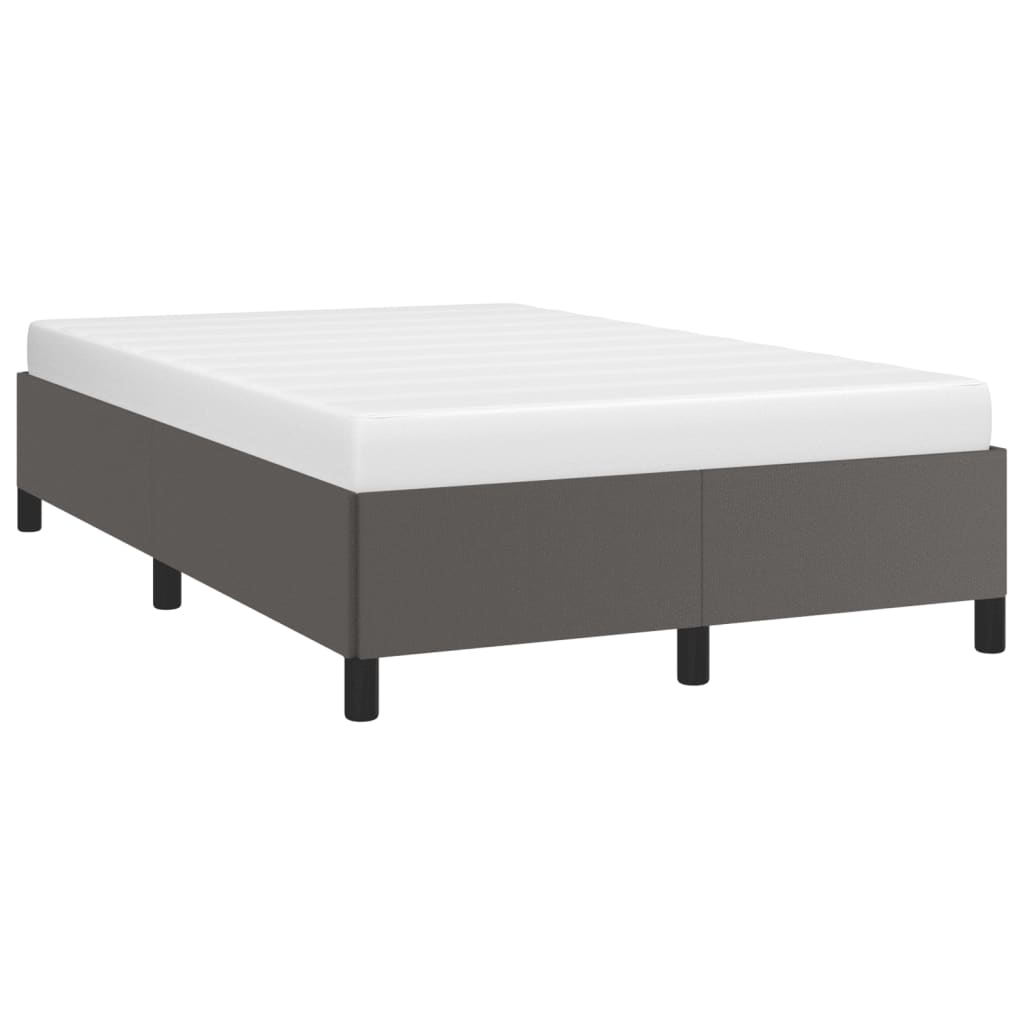 vidaXL Rama łóżka bez materaca szara 120x190 cm Skóra ekologiczna