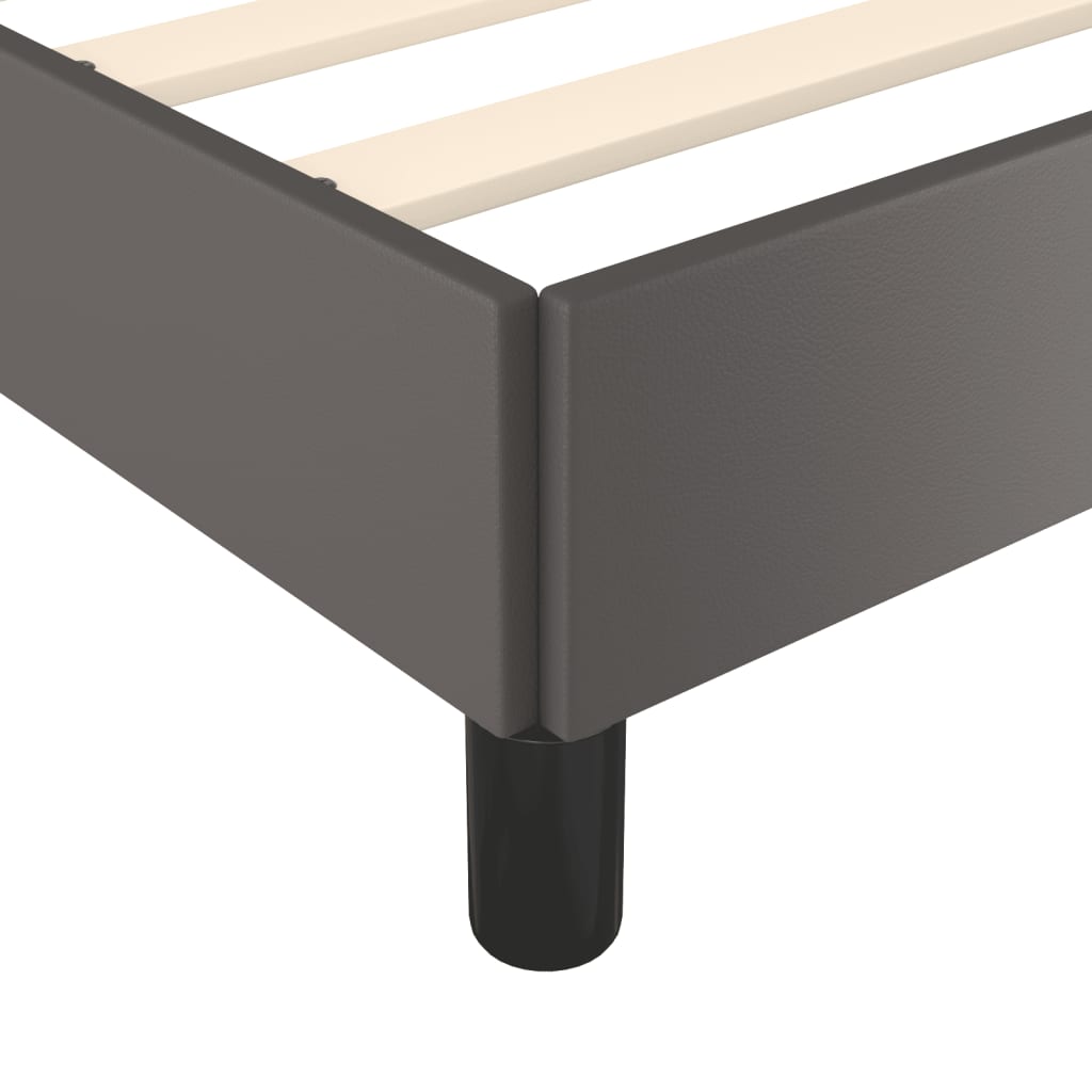 vidaXL Rama łóżka bez materaca szara 120x190 cm Skóra ekologiczna