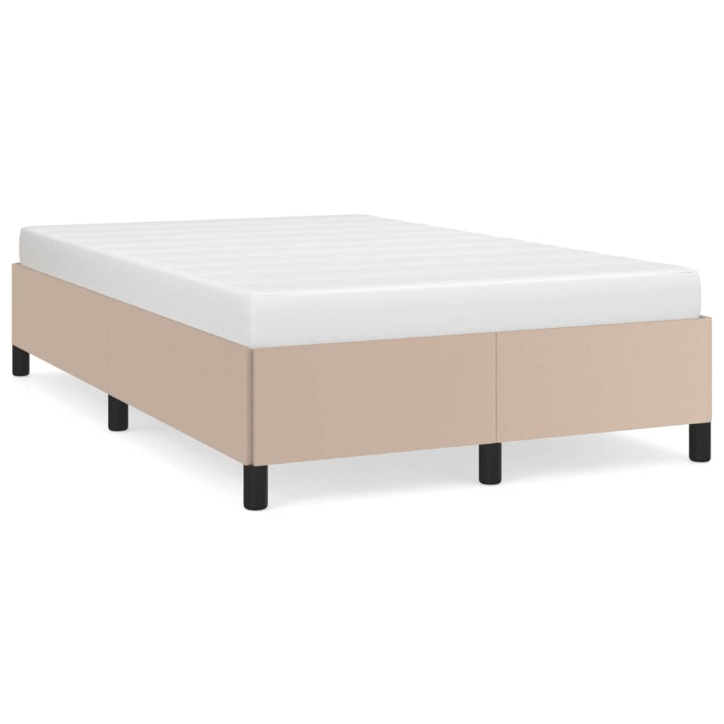 vidaXL Rama łóżka bez materaca cappuccino 120x190 cm Skóra ekologiczna