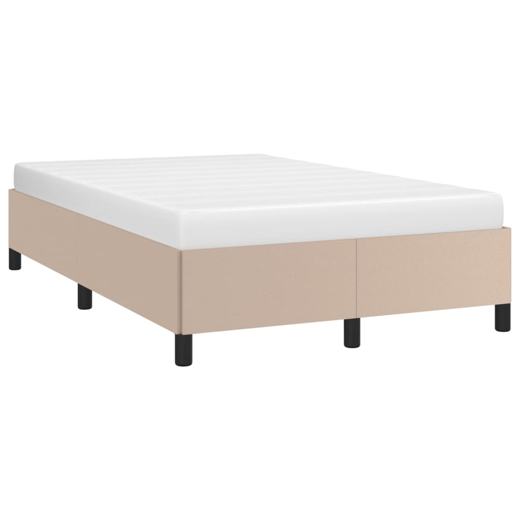 vidaXL Rama łóżka bez materaca cappuccino 120x190 cm Skóra ekologiczna