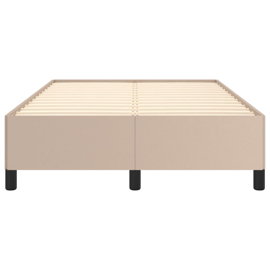 vidaXL Rama łóżka bez materaca cappuccino 120x190 cm Skóra ekologiczna