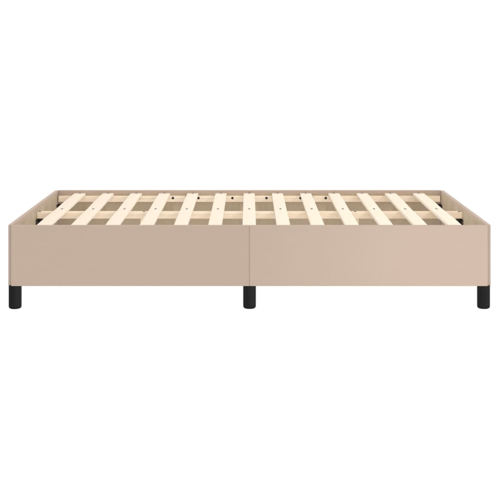 vidaXL Rama łóżka bez materaca cappuccino 120x190 cm Skóra ekologiczna