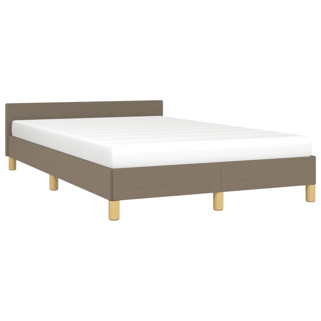 vidaXL Rama łóżka bez materaca, taupe, 120x190 cm, tkanina