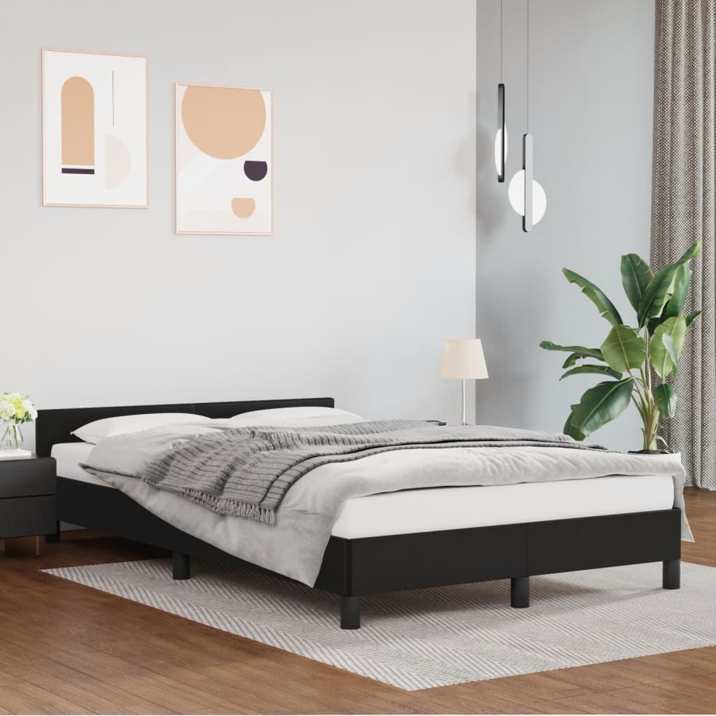 vidaXL Rama łóżka bez materaca Brązowa 120x190 cm Skóra ekologiczna
