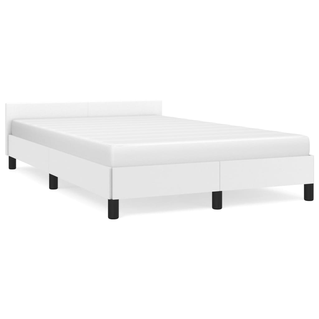vidaXL Rama łóżka bez materaca biała 120x190 cm Skóra ekologiczna