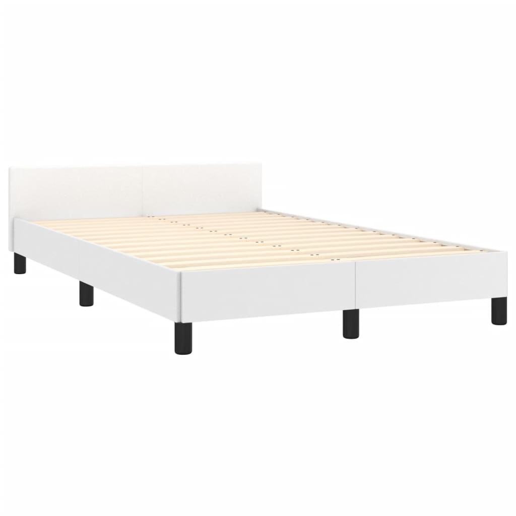 vidaXL Rama łóżka bez materaca biała 120x190 cm Skóra ekologiczna