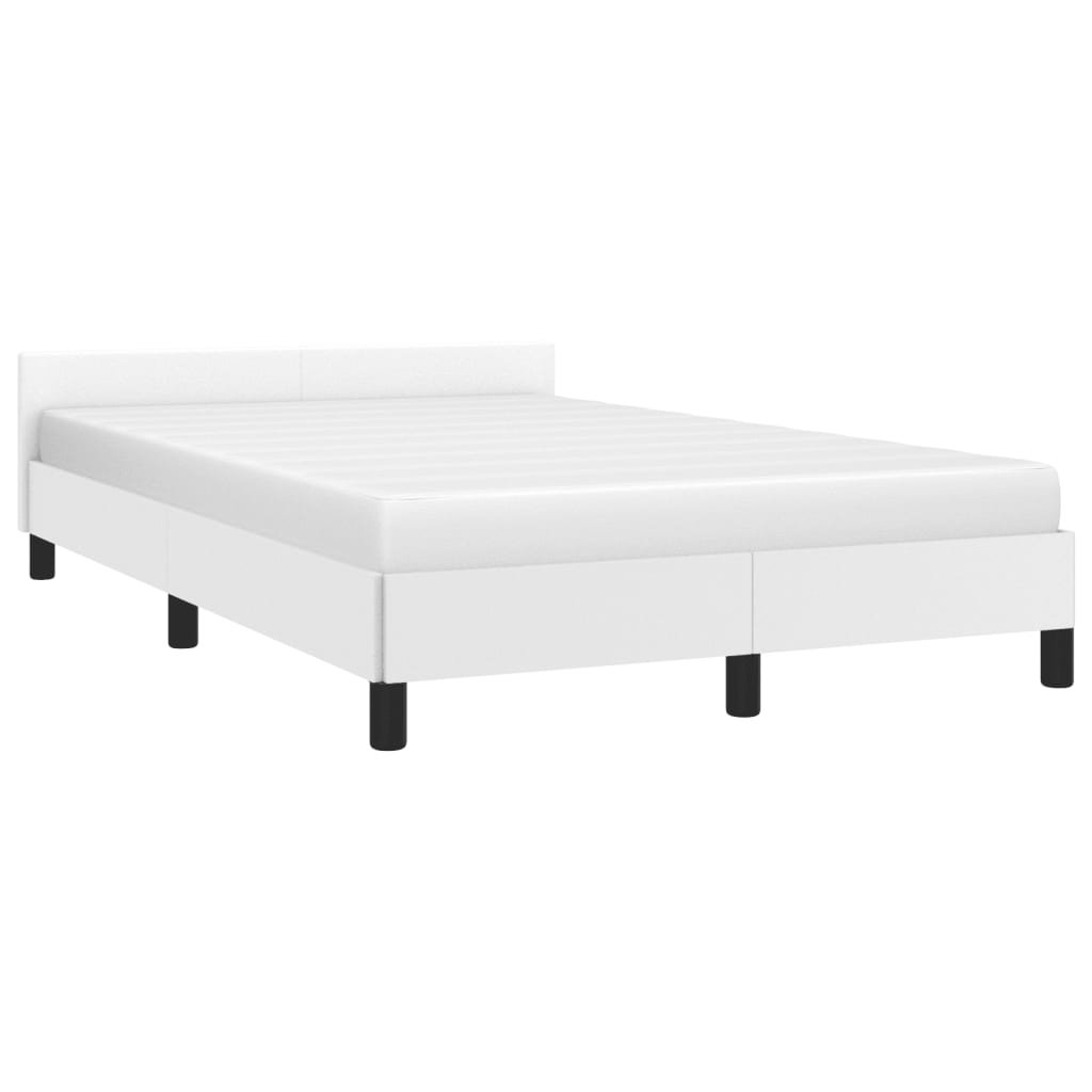 vidaXL Rama łóżka bez materaca biała 120x190 cm Skóra ekologiczna