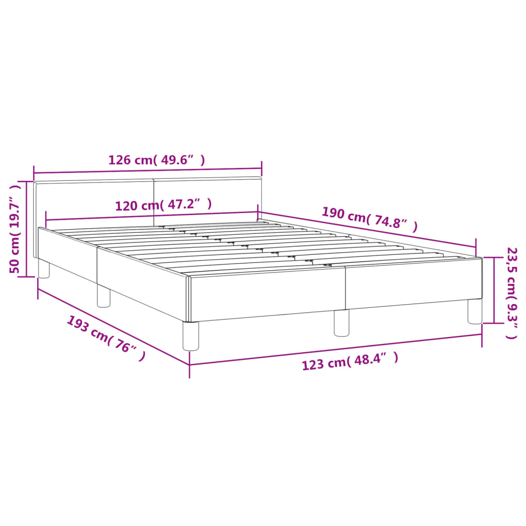 vidaXL Rama łóżka bez materaca biała 120x190 cm Skóra ekologiczna