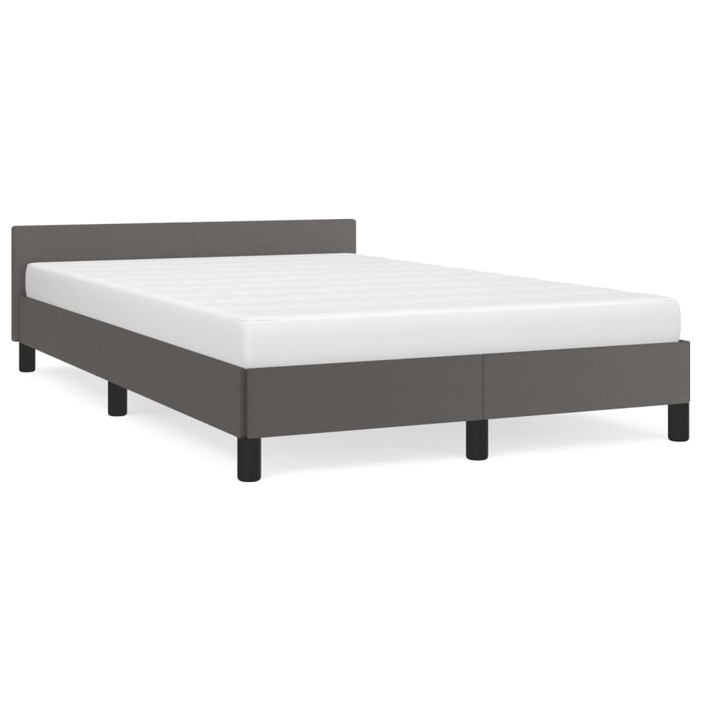 vidaXL Rama łóżka bez materaca szara 120x190 cm Skóra ekologiczna