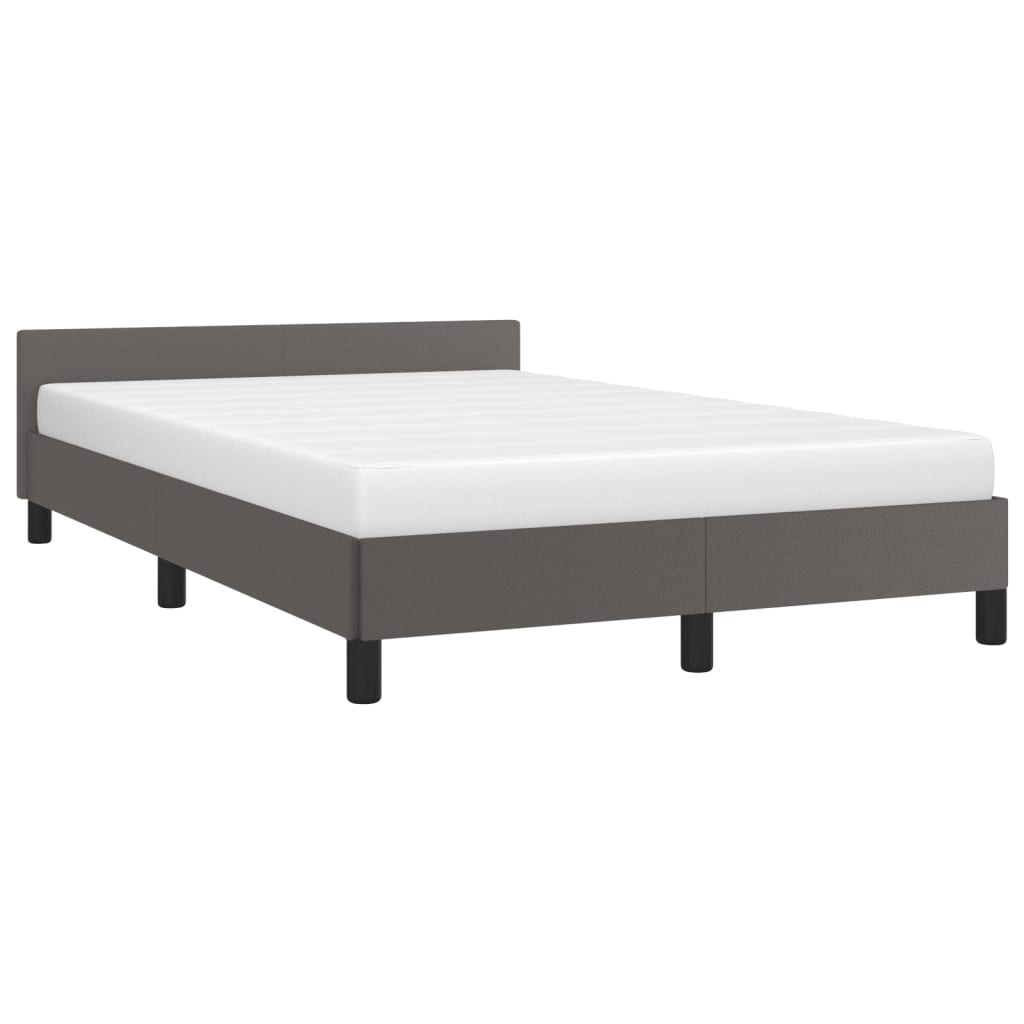vidaXL Rama łóżka bez materaca szara 120x190 cm Skóra ekologiczna