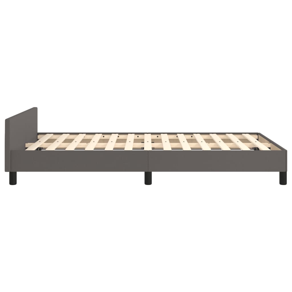 vidaXL Rama łóżka bez materaca szara 120x190 cm Skóra ekologiczna