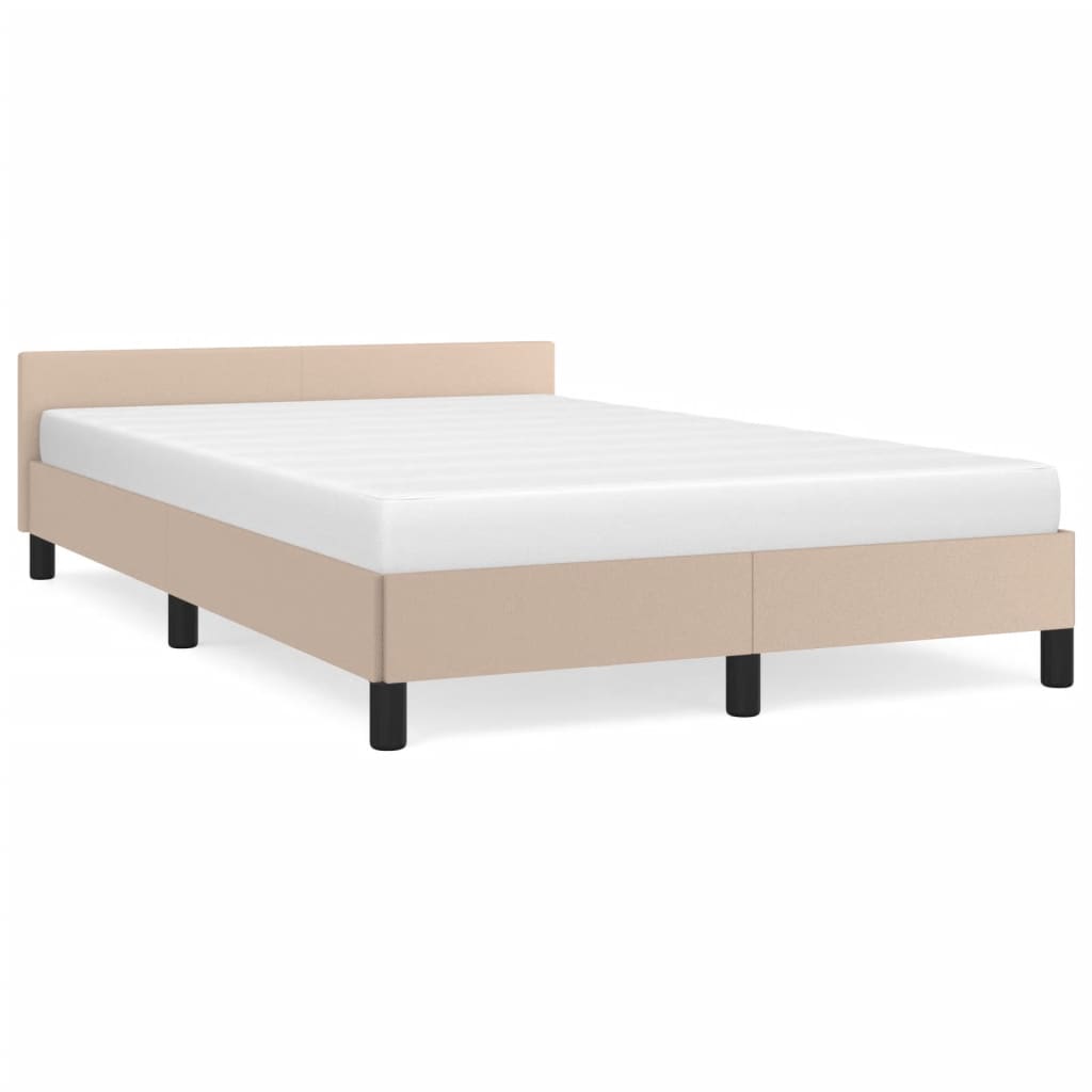 vidaXL Rama łóżka bez materaca cappuccino 120x190 cm Skóra ekologiczna