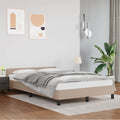 vidaXL Rama łóżka bez materaca cappuccino 120x190 cm Skóra ekologiczna