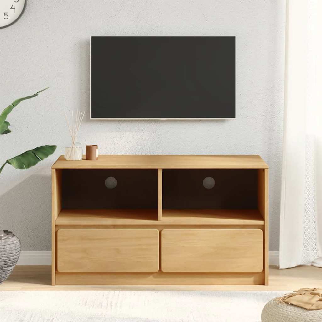vidaXL Szafka pod TV SAUDA, kolor dębu, 99x43x55 cm, drewno sosnowe