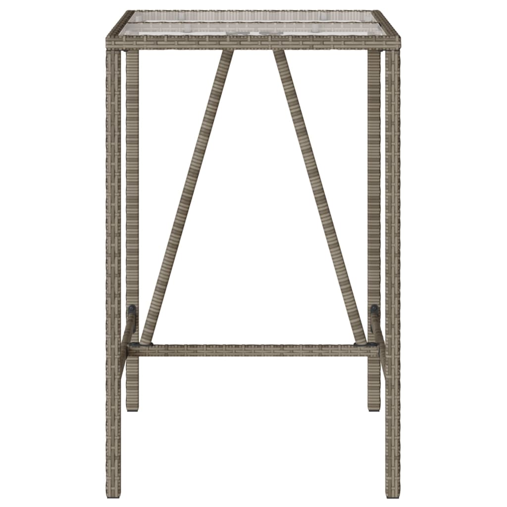 vidaXL Ogrodowy stolik barowy, szary, 70x70x110 cm, polirattan