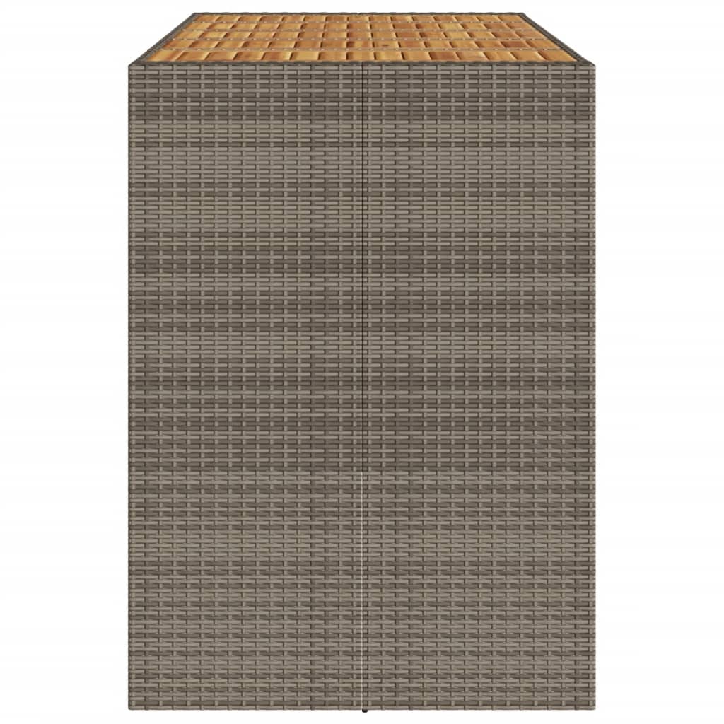 vidaXL Ogrodowy stół barowy z akacjowym blatem, szary, 185x80x110 cm