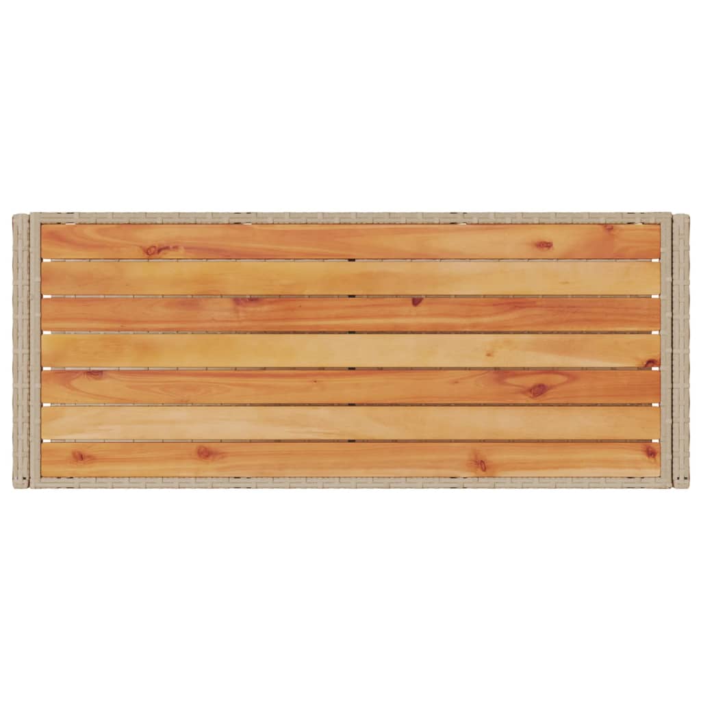 vidaXL Wózek barowy, 3-poziomowy, beżowy, polirattan i drewno akacjowe