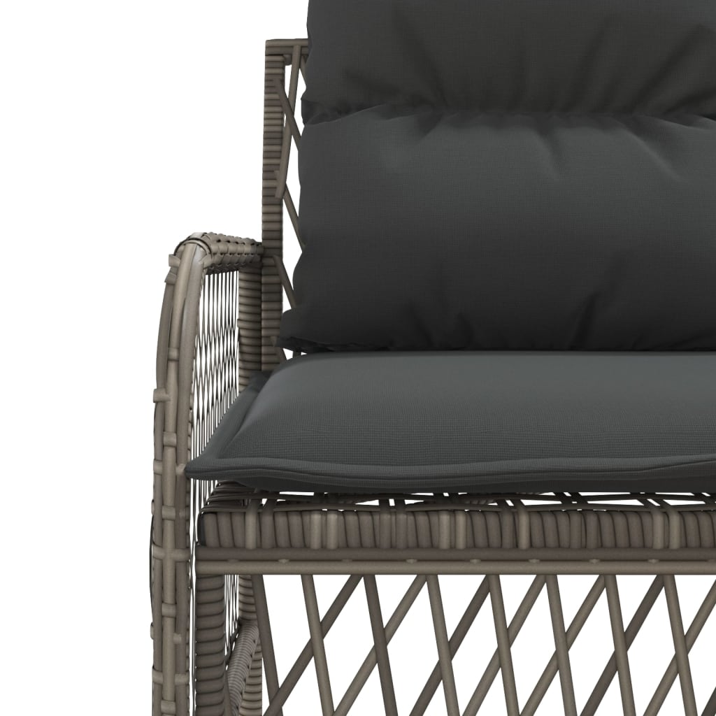 vidaXL 2-częściowa sofa ogrodowa z poduszkami, szara, polirattan