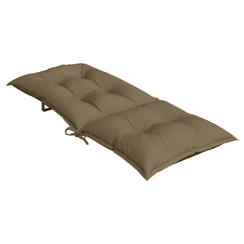 vidaXL Poduszki na krzesła z wysokim oparciem, 6 szt., melanż taupe