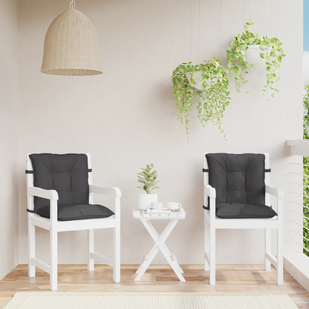 vidaXL Poduszki na krzesła z niskim oparciem, 2 szt., antracyt melanż