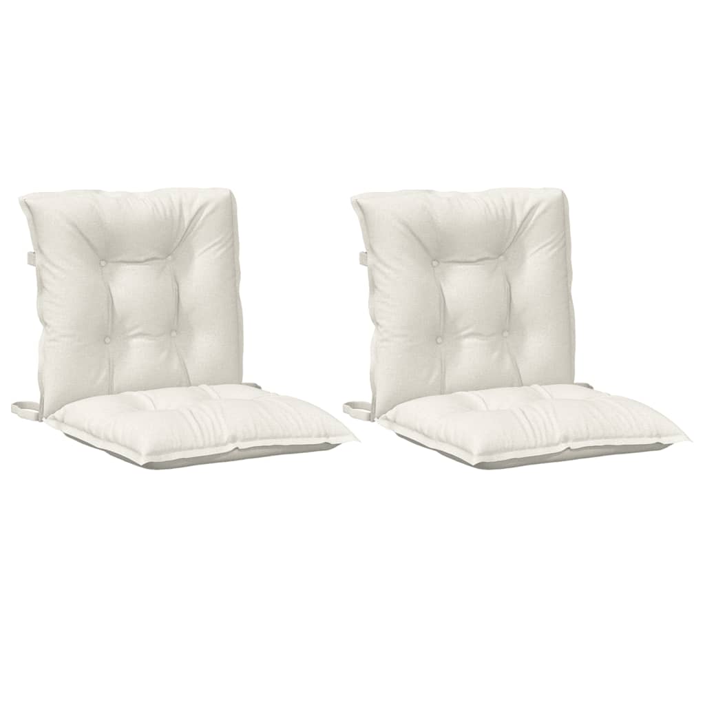 vidaXL Poduszki na krzesła z niskim oparciem, 2 szt., kremowy melanż