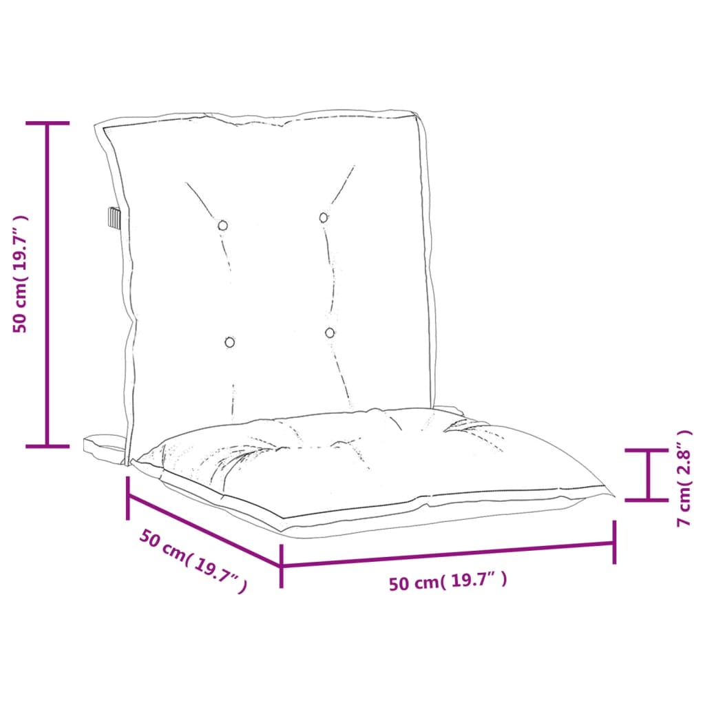 vidaXL Poduszki na krzesła z niskim oparciem, 2 szt., czerwony melanż