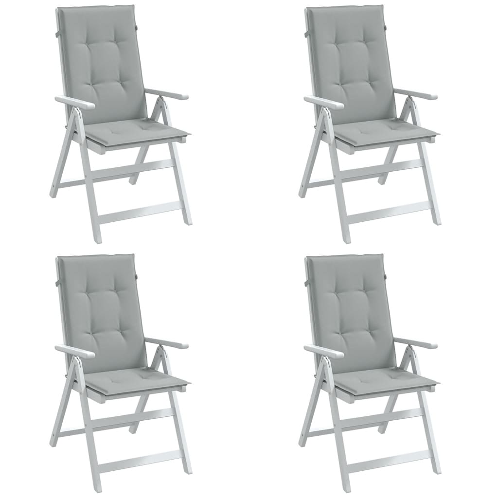 vidaXL Poduszki na krzesła z wysokim oparciem, 4 szt., jasnoszare