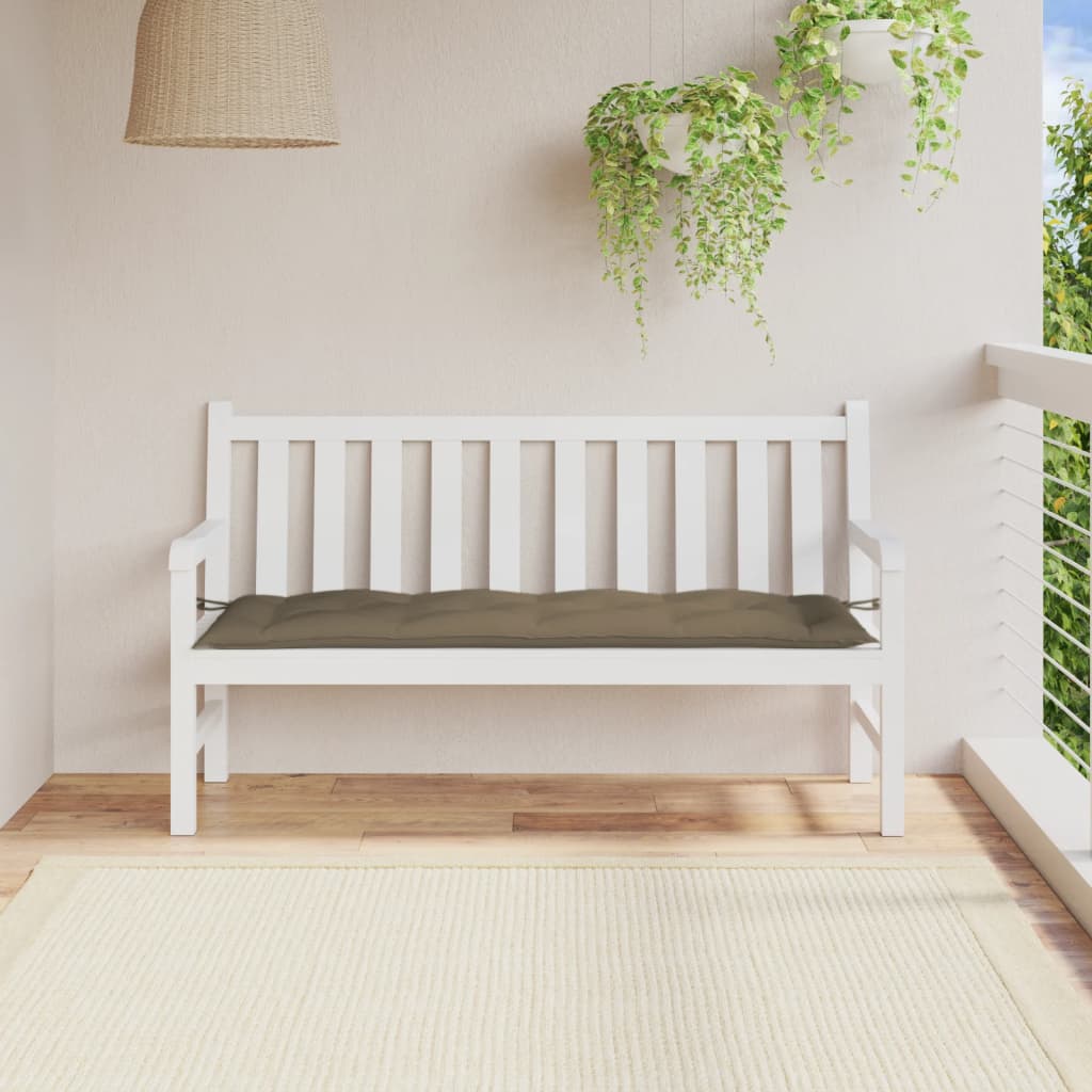 vidaXL Poduszka na ławkę ogrodową, melanż taupe, 150x50x7 cm
