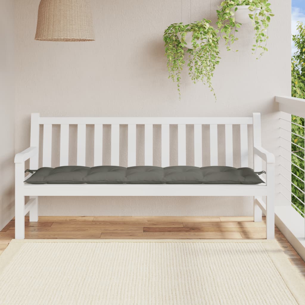 vidaXL Poduszka na ławkę ogrodową, ciemnoszary melanż, 180x50x7 cm